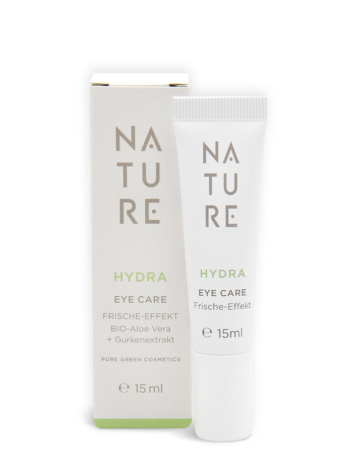 NATURE Hydra Augencreme-Set mit Gurkenwasser und Hyaluronsäure, 15 ml Tube, für intensiv erfrischte, geglättete Augenpartie. Bio, vegan, aus Österreich.