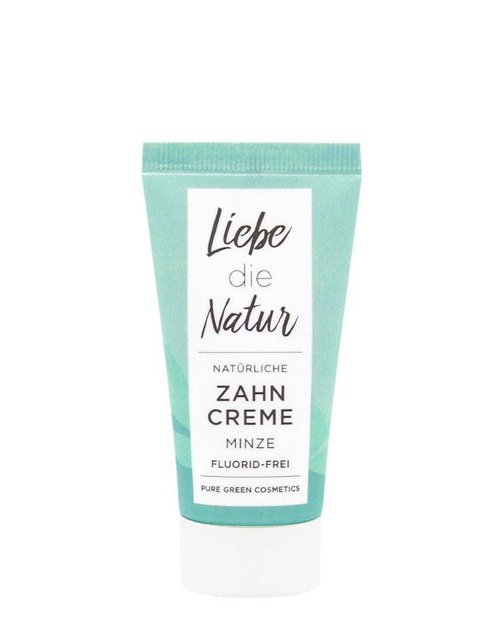 Liebe die Natur Zahncreme: Fluorid-freie, natürliche Zahnpasta mit Bio-Pfefferminzöl für sanfte Reinigung und frischen Atem, vegan und umweltbewusst.