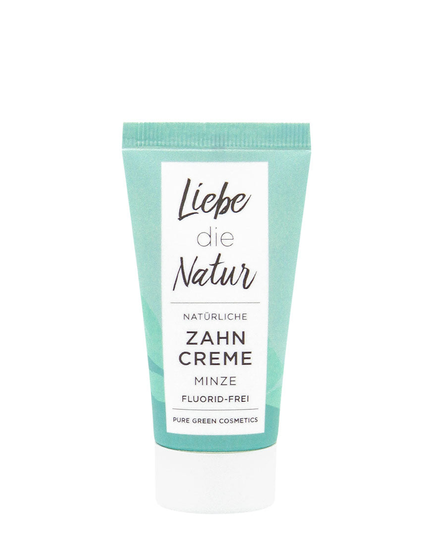 Liebe die Natur Zahncreme: Fluorid-freie, natürliche Zahnpasta mit Bio-Pfefferminzöl für sanfte Reinigung und frischen Atem, vegan und umweltbewusst.