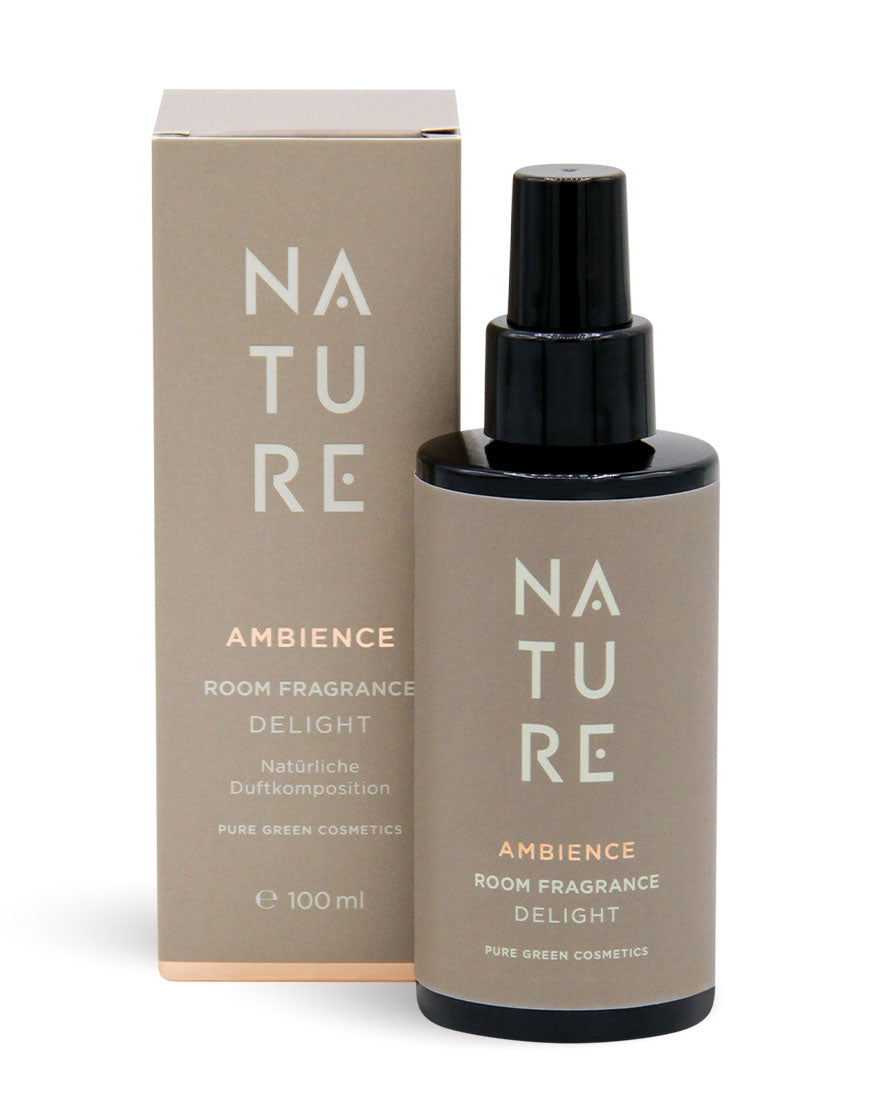 100 ml Spray-Flasche Nature Ambience Raumduft – Delight mit Box, präsentiert Limette, Zitrone, Lavendel, Mandarine für erfrischenden, revitalisierenden Duft. Bio & Vegan.
